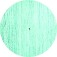 thumbnail image 1 of Ahgly Company Indoor Round Solid Turquoise Blue Modern Area Rugs, 7' Round, 1 of 4