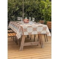 thumbnail image 2 of Outdoor Tablecloth with Umbrella Hole and Zipper, Orange Floral Rectangle Table Cloth 52x70 Inch Waterproof Tablecloth, Country Boho Ethnic Art Flowers Motifs Picnic Table Cover for Patio Camping, 2 of 7