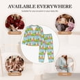 thumbnail image 7 of Rateoe bunnies and chicks on a train Pattern Womens Pajamas Set Long Sleeve Sleepwear Button Down Nightwear Soft Cotton Pj Lounge Sets-Medium, 7 of 7