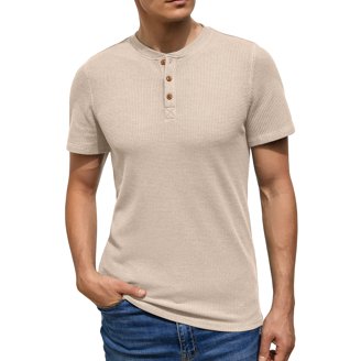 Per Uomo Maglietta Camicia Henley T-shirt Maniche Corte Liscio Originale Essenziale Contemporaneo Moderno Bottoni Henley Da Mare Strada Per Uscire Est P11547542