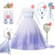 thumbnail image 1 of Disney Elsa Princess Dress for Girls White Sequined Mesh Ball Gown Carnival Clothing Kids Cosplay Snow Queen Frozen 2 Costume11-12T (150) Gao Jinjia LED, 1 of 2