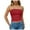 Red, variant on Women Cute Striped Tube Tops Y2K Aesthetic Strapless Bandeau Sleeveless Backless Crop Top Casual Spring Summer Going Out (Red, M)
