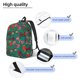 thumbnail image 3 of Disketp red and green bow tie print Canvas Backpack Lightweight Travel Daypack Student Rucksack Laptop Backpack-Medium, 3 of 5