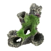 Aquarium Resin Cave Moss Tree Decoration Betta House Fish for Accessories for Hermit Crabs Shrimp Guppy