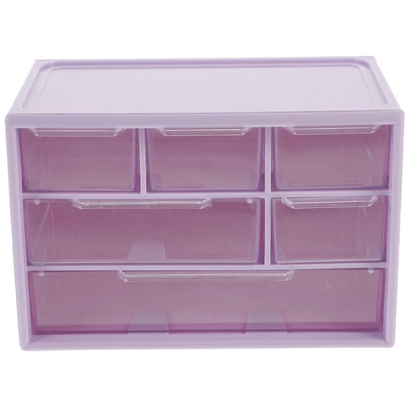 OUNONA Plastic Drawers Small Purple Bathroom Stand with Storage Box Modern