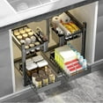 thumbnail image 5 of Under Sink Organizer, 2 Tier Sink Organiser With 2 Sliding Drawers, Height Adjustable Under Sink Shelf, Extendable Metal Spice Rack Shelf For Kitchen Bathroom, 5 of 5