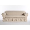 thumbnail image 4 of Classic Slipcovers Washed cotton Ruffled 2 piece loveseat slipcover Grey, 4 of 5