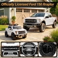 thumbnail image 3 of iYofe 12 Volt Ford F150 Raptor Powered Ride on Car Toy with Remote Control&Bluetooth, White, 3 of 9