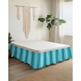 thumbnail image 2 of Teal Ombre Wrap Around Bed Skirts for California King Bed 18" Drop,Bed Skirt with Adjustable Elastic Belt Dust Ruffle Bed Valance for Bedroom Modern Abstract Art Farmhouse Gradient Bed Frame Cover, 2 of 7