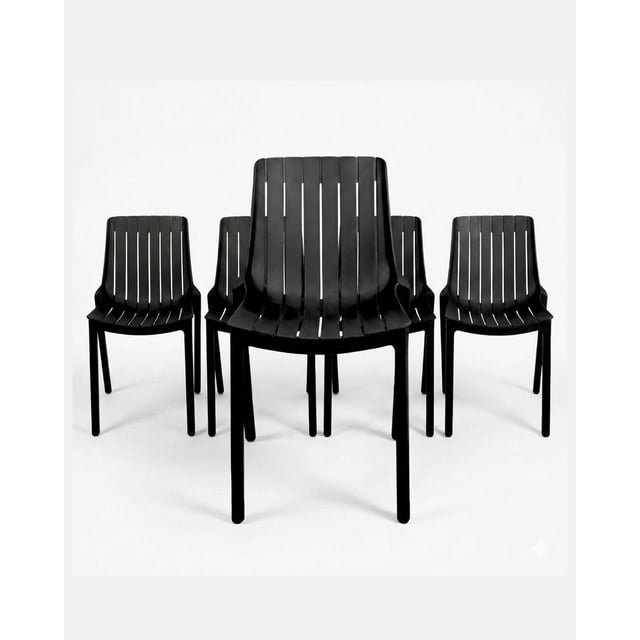 Set de 4 Sillas de Exterior de PVC Resistentes a la Intemperie para Jardín, Terraza y Cafetería – EKE Life
