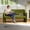 Green, variant on Youdao 59" Small Loveseat Sofa, Modern Sherpa Mini Sofa Couch, Lambswool 2-Seater Fluffy Love Seat, Teddy Fabric Upholstered Compact sofa with 2 Throw Pillows for Apartment Office Small Space, Orange
