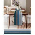 thumbnail image 6 of Table Runner Dresser Scarf 18 x 72 Inch Rustic Farm Wood Gradient Blue Grey Table Runners Non-Slip Heat Kitchen Dining Table Decor for Kitchen Farmhouse Indoor Outdoor Home Party, 6 of 7