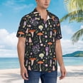 thumbnail image 3 of Sikiie Mushrooms Print Men's Hawaiian Shirt, Summer Beach Button Pocket Short Sleeve T-Shirt,Medium, 3 of 7