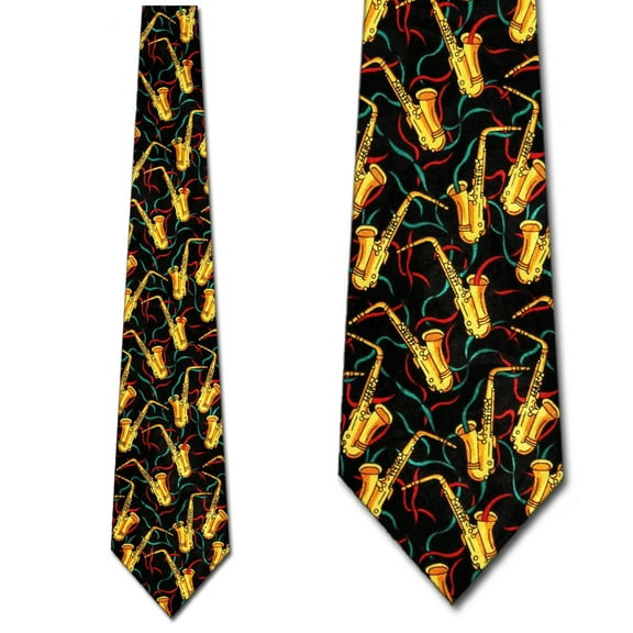 Mini Saxophone Allover Necktie Mens Tie