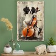 thumbnail image 2 of Japanese Chin Vintage Dog Cello Canvas – Artistic Music, Japanese Chin Dog with Cello Stretched Canvas Size 8x12 Wall Print for Bedroom, Living Room, Office, 2 of 5