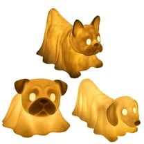 Hglyxoae Dachshund Ghost Lamp French Halloween Glowing Ghost Dog Figurines Cute Halloween Decor Statues Nightlight For Dog Lovers Fans Of Quirky Decor Bedroom (B)