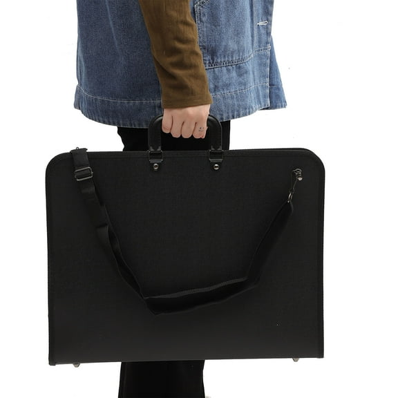PTOOTP Black Lightweight Sketch Bag for Artists, Portable Portfolio Style Outdoor Drawing Accessory