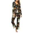 thumbnail image 1 of Rbaofujie Pyjama d'Automne pour Femmes Ensemble de Pyjama Décontracté à Imprimé d'Halloween pour Dames Haut Long et Pantalon Ensemble de Pyjama pour Femmes, 1 of 4