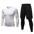 thumbnail image 1 of Men‘s 2 in 1 Compression Sportswear Suits Gym Tights Training Clothes Workout Jogging Sports Set Fitness Tracksuit Running Sets, 1 of 6