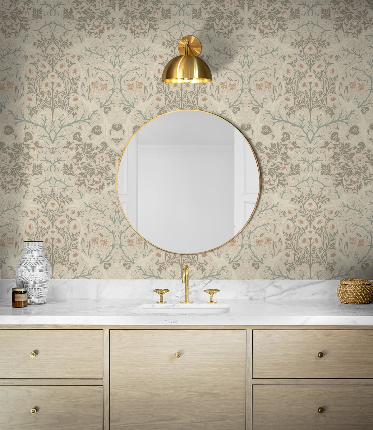 NextWall Lunar Rock & Clay Victorian Garden Peel and Stick Wallpaper