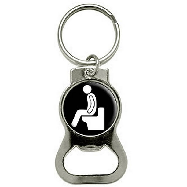 Poop Pooping Bottle Cap Opener Keychain Ring
