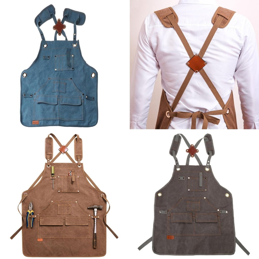 Jesscasday Children Thick Denims Apron with Pocket Jeans for Boy Girl Hair Stylists Baristas Coffee Shop Working Beautiful Salons
