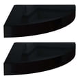 thumbnail image 2 of Floating Corner Shelves 2 Pcs - High Gloss Black Wall Mount Shelves 9.8"x9.8"x1.5" - Modern MDF Display Shelves for Books, Decor, Collectibles, 2 of 7