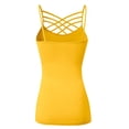 thumbnail image 3 of URBAN DAIZY Women's Seamless Triple Criss Cross Front Cami Top Lattice Strappy Tank Spaghetti Strap Camisole Undershirt A33_6660 Yellow L/XL, 3 of 7