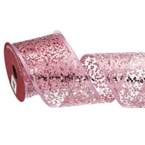 Uxcell Glitter Mesh Wired Ribbon Sparkling Edge Ribbon and Gift Wrapping, Pink