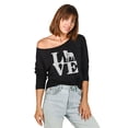 thumbnail image 2 of Love Rottweiler Women's Fashion Slouchy 3/4 Sleeves Raglan Lightweight Sweatshirt Black 2X-Large, 2 of 3