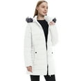 thumbnail image 4 of Wantdo Women's Plus Size Jacket Insulated Mid-length Winter Coat Windproof Snow Travel Jacket White 2XL, 4 of 8