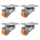 thumbnail image 2 of 4 piezas Mini ruedas giratorias para muebles Ruedas lineales Juego de ruedas pequeñas de goma bajas Naranja, 2 of 9