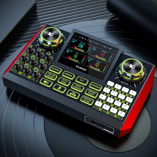 Placa de sonido con mezclador de audio para PC/teléfono Live Streaming G9