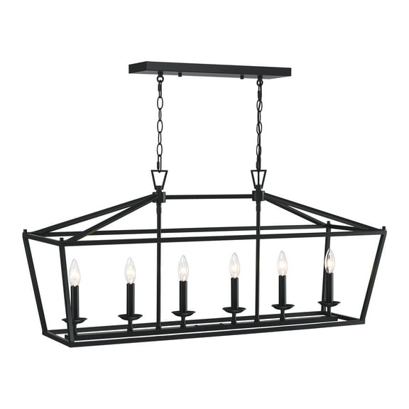 Industrial 6-Light Pendant Lighting for Kitchen Island Light Fixture Ceiling Mount Chandelier for Dining Room, Living Room, Bedroom 36 inch Adjustable Chain