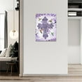 thumbnail image 3 of Christian Cross Wall Art Purple Flower Cross Hummingbird Pictures Wall Decor Religious Inspirational Canvas Painting Print Catholic Decor Artwork for Office Bathroom Bedroom Living Room Church 12"x16", 3 of 6