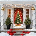 thumbnail image 5 of Cinvoph Christmas Door Cover Xmas Tree Hanging Banner, Party Supplies & Holiday Decor for Home, Office, Indoor Outdoor Durable Front Porch Entry Door Decor 35"x72", 5 of 6