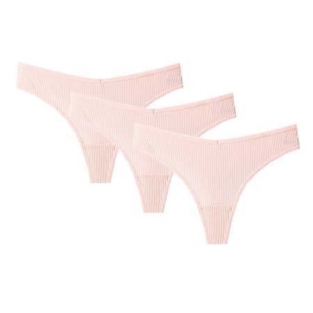 

Lightning Deals AOOCHASLIY Womens Underwear Briefs 3PCS Thong G-String Cotton Thongs Briefs Sexy V Waist Female Underpants Pantys Lingerie