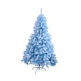 thumbnail image 1 of de Navidad artificial de 180 cm/6 pies, artesanía artística, adorno navideño, decoración navideña para oficina, sala de estar, hogar, porche, azul nieve, 1 of 8