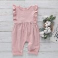 thumbnail image 2 of HNMKIU Baby Boys Girls Sleeveless Rompers Solid Bodysuit Outfit Clothes for Babies Pink,12-18 Months, 2 of 3