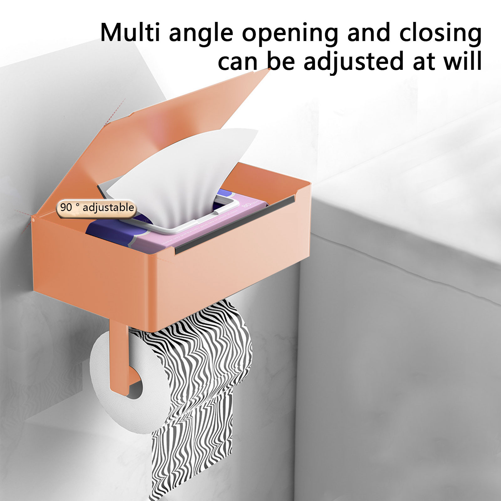 VEHHE Toilet Paper Holder with Storage Box Easy to Tear Paper off