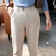 thumbnail image 5 of Pantalones de lana de espiga para mujer, pantalones de traje casuales de cintura alta adelgazantes con pies estilo harén y diseño de rábano para otoño e invierno, 5 of 6