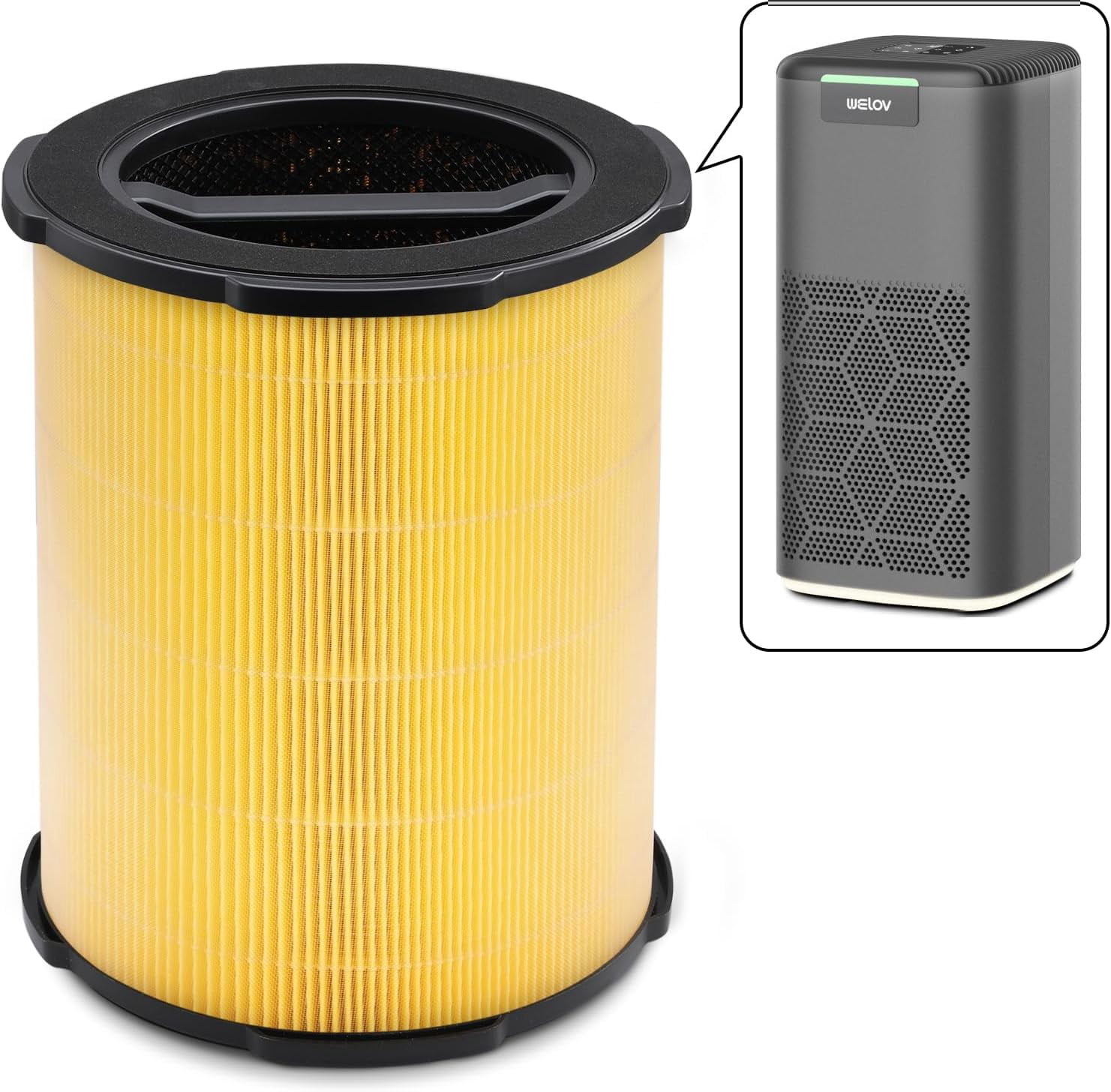 WELOV P200S/P200 Pro Pet Care Filter, 3-in-1 H13 True HEPA and High-Efficiency Activated Carbon Filter for Pet Hair, Dander, Pollen, Dust, Pet Odor, and Other Unwanted Smells
