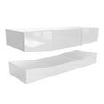 White TV Stand with LED Lights , Entertainment Center Media Console for