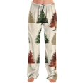 thumbnail image 6 of Women's Fashion Loose Christmas Print Casual Pants with Drawstring Elastic Waist, Comfortable Sleepwear and Loungewear Trousers for Home,Khaki,L, 6 of 6
