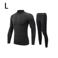 thumbnail image 2 of Qarigey Ropa deportiva para hombre, traje deportivo para correr y hacer ejercicio, traje térmico transpirable cálido, chándal con cremallera Pijama Negro L, 2 of 6