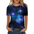 thumbnail image 1 of WEAIXIMIUNG T-Shirts T-Shirts Graphiques Femme Femmes Décontracté Mode Motif Imprimé Manches Courtes Col Rond T-Shirt Haut, 1 of 4