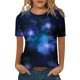 thumbnail image 1 of Gibobby Playera de Verano para Mujer Camiseta manga corta con cuello redondo y estampado moda informal para mujer(Azul,CH), 1 of 4