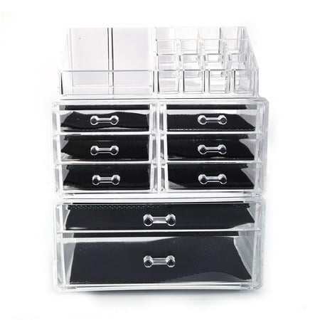 Ktaxon Acrylic Cosmetic Table Organizer Makeup Holder Case Box Jewelry Storage with 8 Drawers