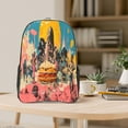 thumbnail image 5 of Honeii Psychedelic Band Hotdog Art Print Clear Backpack Heavy Duty Transparent Bag 17" See Through BookBag for Women Men Adults Work Festival Sports Travel, 5 of 7