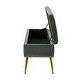 thumbnail image 4 of ARTFUL Modern Velvet Storage Ottoman Bench with Gold Base & Nailhead Trim, Grey, 4 of 5